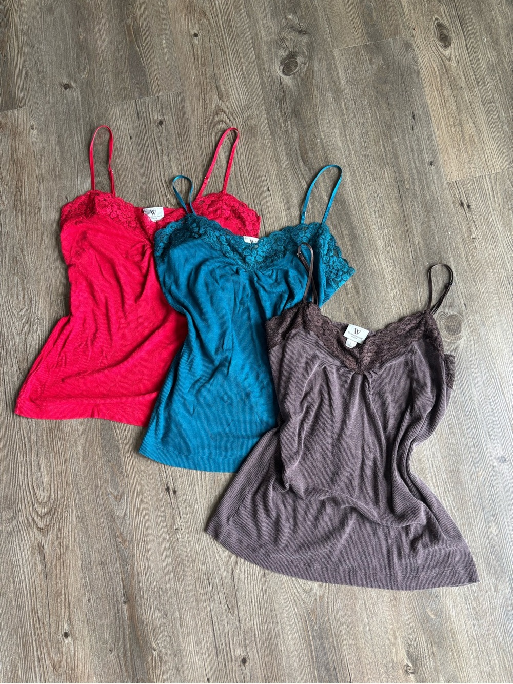 Worthington Lace-Trim Ribbed Cami in Mauve and Teal